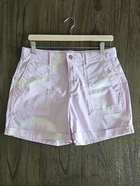 GAP Light Lilac Tie-Dye Patch Pocket Shorts Size 8